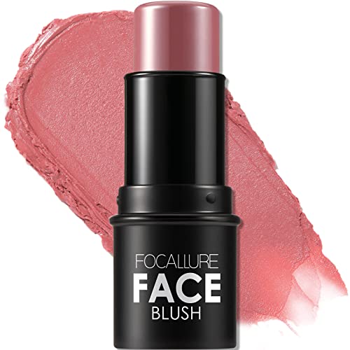 FOCALLURE Cream Blush MakeupBuildable Blush Stick for CheeksMatte and Dewy FinishLong WearingEasy ApplicationLightweight Multi StickROSE MARBLE - Image 1