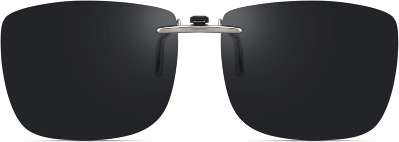 CAXMAN Polarized Clip On Sunglasses Over Prescription Glasses Men Women Compact Fit Non-Flip Up - Image 1