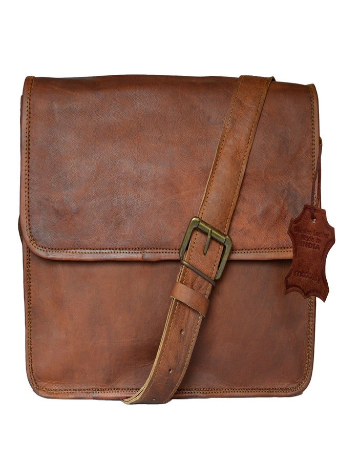Madosh, Genuine Leather Brown Crossbody Messenger Flap Side Shoulder Office Vintage Sling Bag - Image 1
