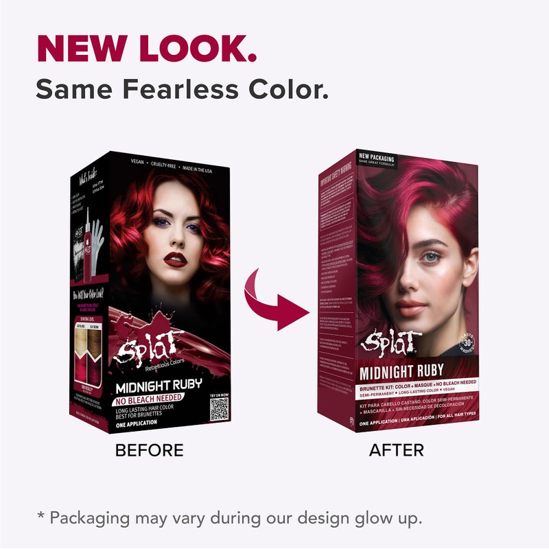 Splat Vegan and Cruelty-Free Semi-Permanent Hair Color Dye (6 Fl Oz, MIDNIGHT RUBY) - Image 2