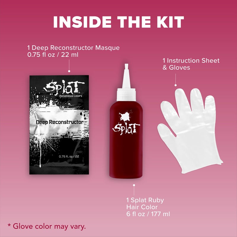 Splat Vegan and Cruelty-Free Semi-Permanent Hair Color Dye (6 Fl Oz, MIDNIGHT RUBY) - Image 4