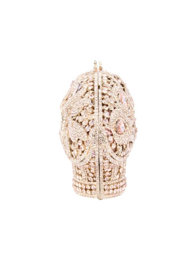 Dollar's Elegant Sparkle Crystal Purse CP63 - Metal Rhinestone Evening Clutch Bag, Bridal Wedding Party Handbag, Crossbody Chain Bag, Formal Event Stylish Designer Purse Gift (Rose) - Image 3