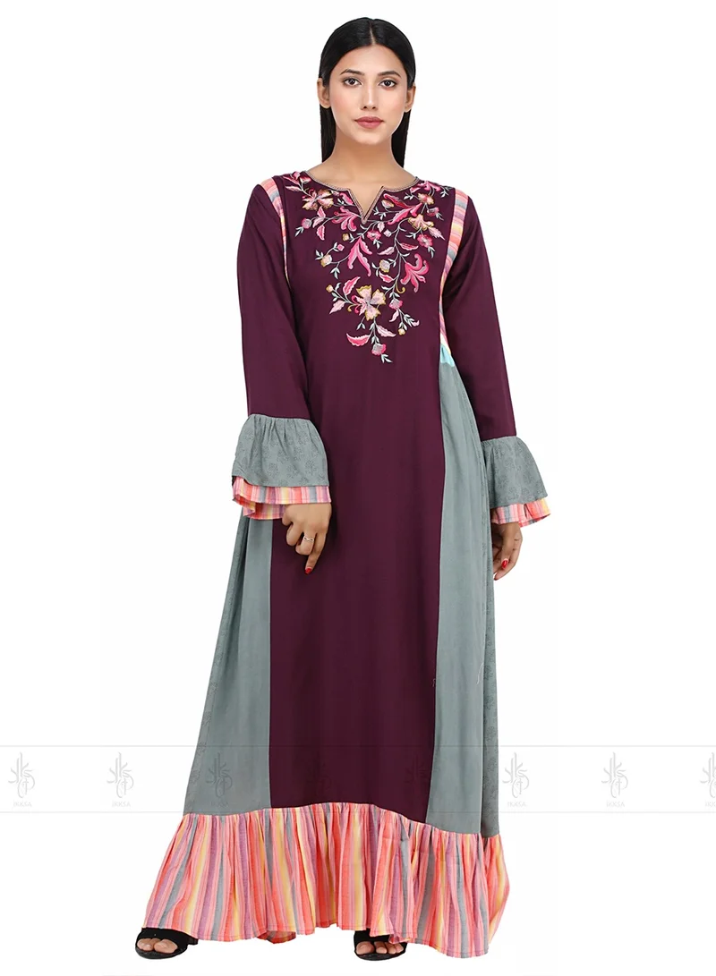 IKKXA Jalabiya IK7896 Maroon