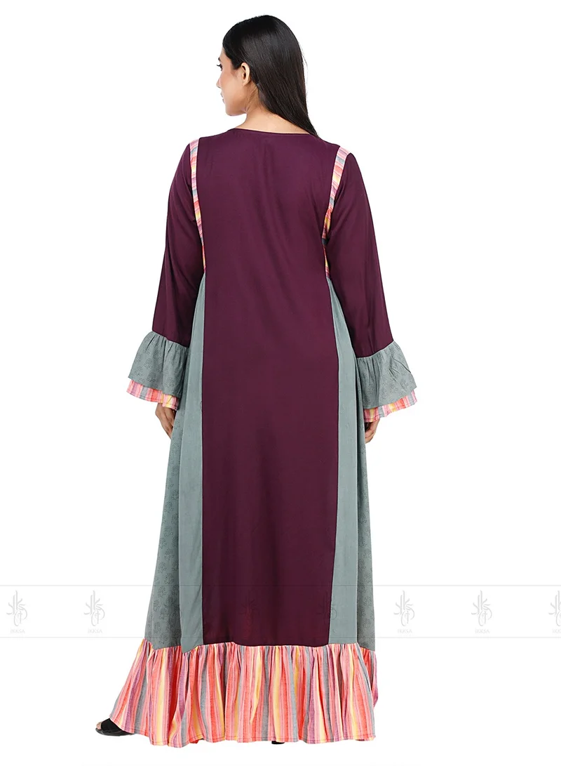 IKKXA Jalabiya IK7896 Maroon