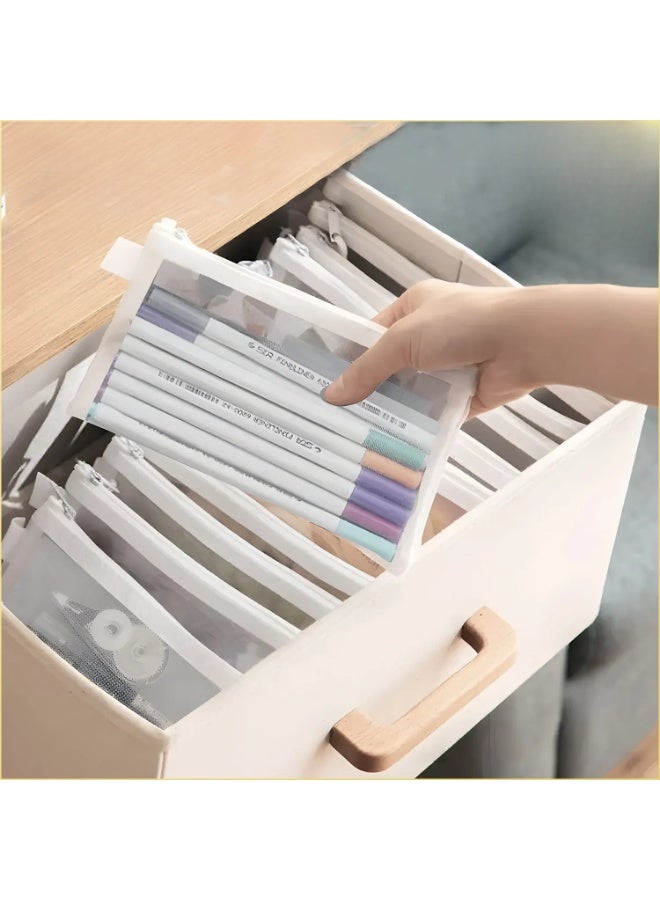 9 PCS Mesh Zipper File Bags, Waterproof Moisture-Proof Storage Pouches for Files, Toys, Cosmetics & Tools - Image 1