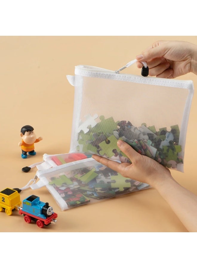 9 PCS Mesh Zipper File Bags, Waterproof Moisture-Proof Storage Pouches for Files, Toys, Cosmetics & Tools - Image 3