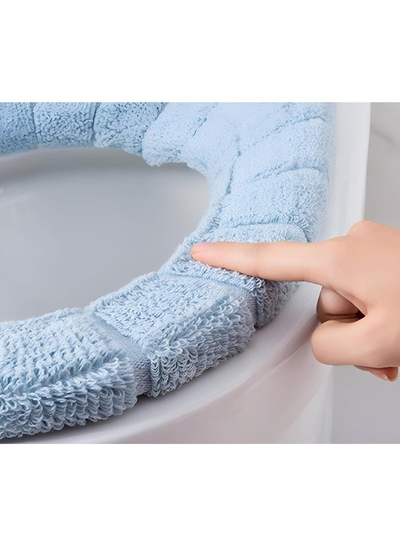 غطاء مقعد مرحاض دافئ ومريح - وسادة مقعد حمام من الجلد والفرو - غطاء مقعد مرحاض ناعم مخملي - سهل التركيب - قابل لإعادة الاستخدام والغسل - Image 2