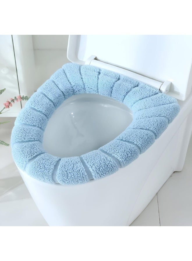 غطاء مقعد مرحاض دافئ ومريح - وسادة مقعد حمام من الجلد والفرو - غطاء مقعد مرحاض ناعم مخملي - سهل التركيب - قابل لإعادة الاستخدام والغسل - Image 3