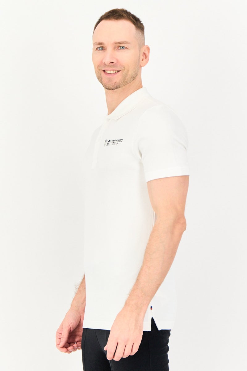 BMW Motorsport Men BMW Motorsport Sportswear Fit Short Sleeve Training Polo Shirt, White - Image 3