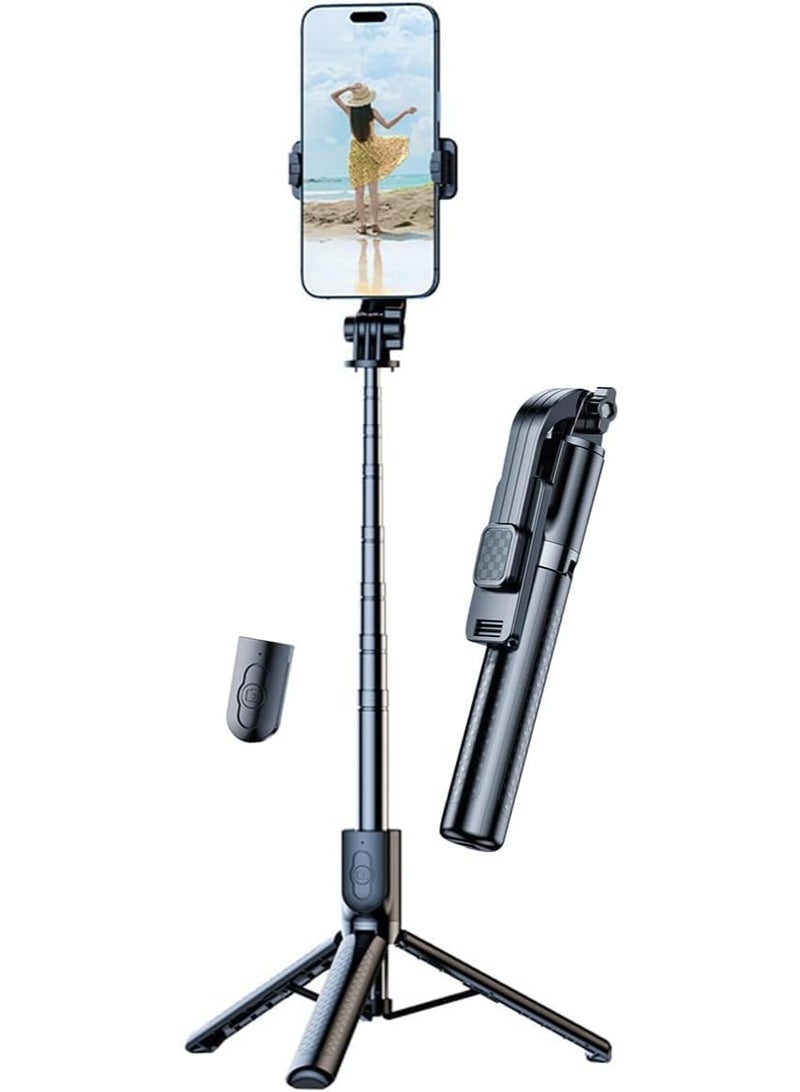 ECVV 170cm Phone Selfie Stick Tripod with Remote Control - Portable, Extendable Phone Holder Stand for iPhone and Android Smartphones