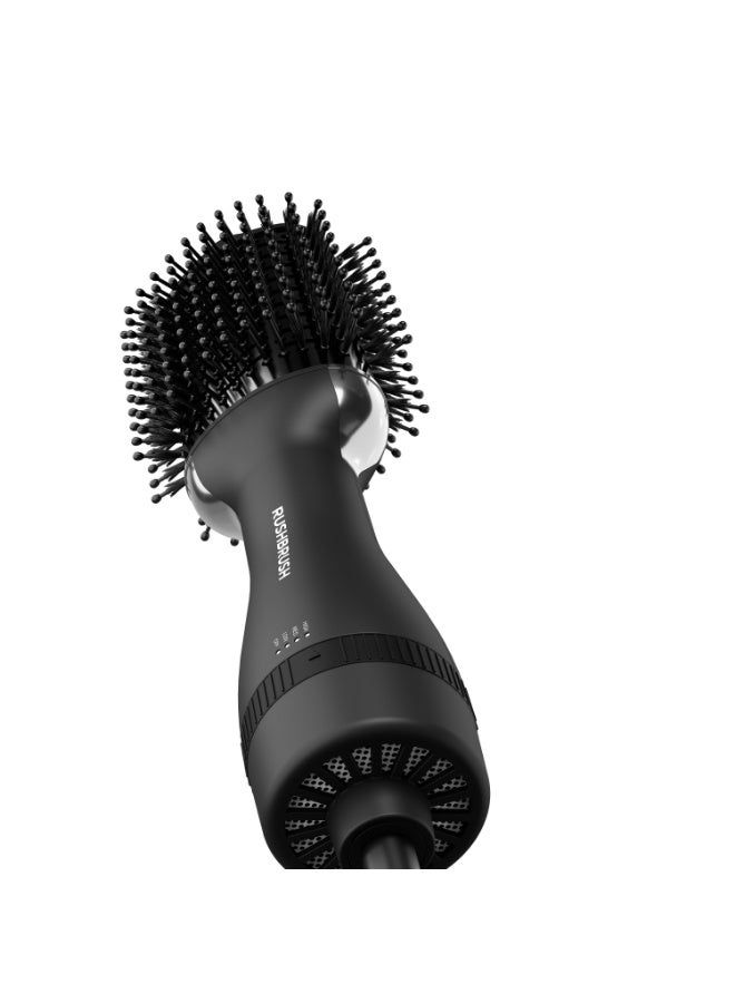 Rush Brush RUSHBRUSH® V2 PLUS Hot Air Styler and Brush, 1200 Watts, Ionic Technology, 3 Heat/2 Speed Settings, Black - Image 2