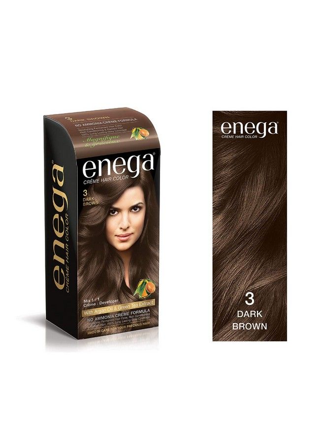 enega Creme Hair Color Dark Brown 120 Ml (Pack Of 3) - Image 3