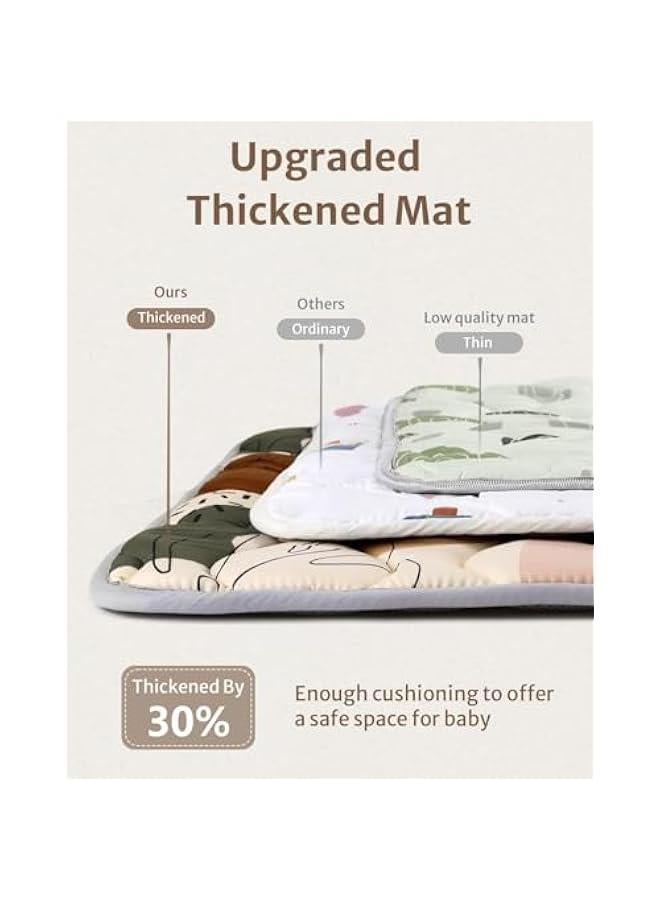 MIXDE Baby Play Mat for Floor, 50"x50" Play Mat for Playpen, Thicken Soft Padding Foam Playmats for Babies and Toddlers Infants, Foldable and Machine Washable Baby Crawling Mat, Boho Design  - Image 4