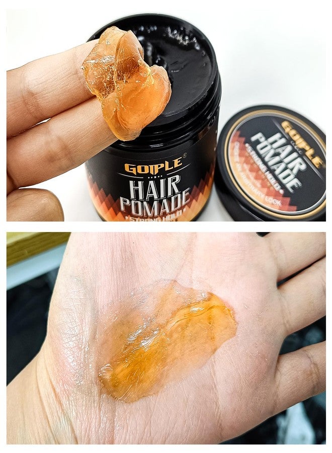 Goiple Original Hair Pomade for Men Strong Hold - High Shine Mens Hair Gel Pomade Water Based Mens Hair Products- Flake Free Hair Gel Easy To Wash Out All Day Hold For All Hairstyles 2PCS - Image 4