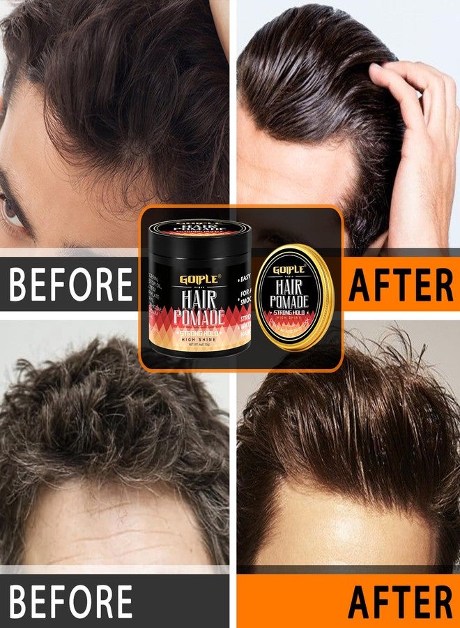 Goiple Original Hair Pomade for Men Strong Hold - High Shine Mens Hair Gel Pomade Water Based Mens Hair Products- Flake Free Hair Gel Easy To Wash Out All Day Hold For All Hairstyles 2PCS - Image 5