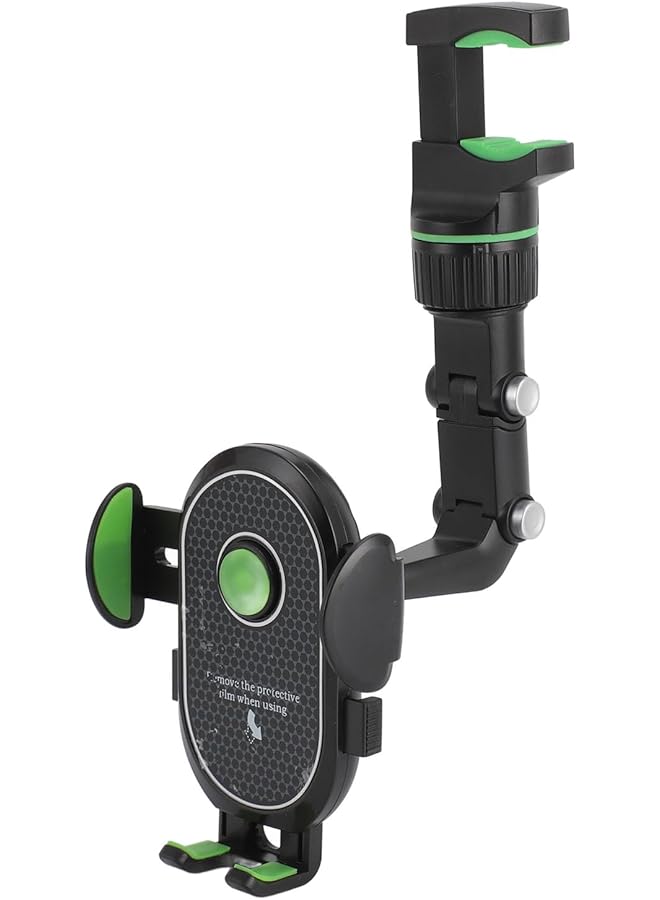 Green Tiger Rearview Mirror Phone Holder, 360° Rotatable Retractable, Aluminum Alloy Mount for 4.0-6.5 Inch Phones, with Multi-Angle Adjustment, for Car and Truck - Image 1
