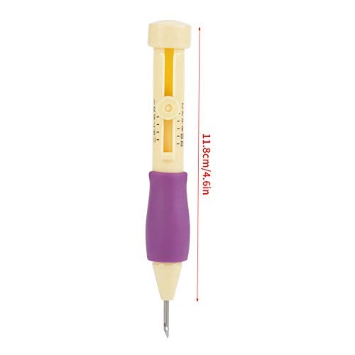 Walfront Punch Needle Embroidery Set Embroidery Needle Punch with 3 Sizes Needle Pen Kit Tool for DIY Craft for DIY Threaders Sewing Knitting for MotherYellow - Image 3