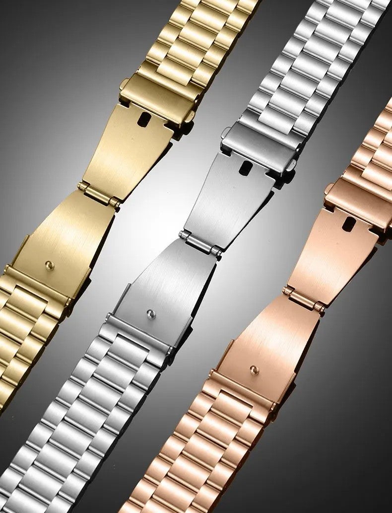Bluejw 14mm 16mm 20mm 22mm 24mm 3-Link Stainless Steel Watch Band – Universal Replacement Strap for Standard Watches - Image 3