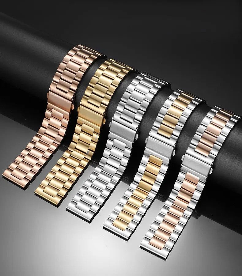 Bluejw 14mm 16mm 20mm 22mm 24mm 3-Link Stainless Steel Watch Band – Universal Replacement Strap for Standard Watches - Image 2