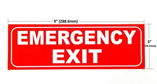 eSplanade Emergency Exit Sign Sticker Decal Easy to Mount Weather Resistant Long Lasting Ink Size 9 x 3 - Image 3