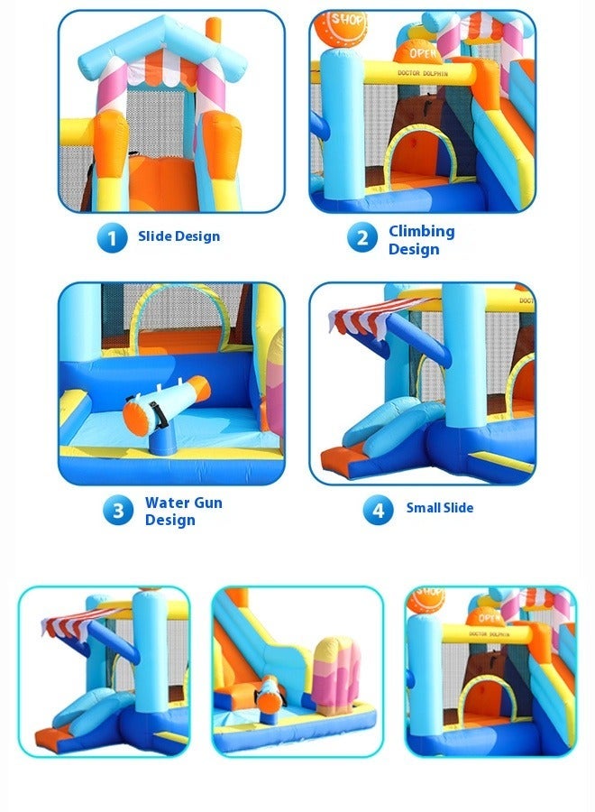 doctor dolphin Large inflatable water trampoline with a slide395×340×236cm - Image 3