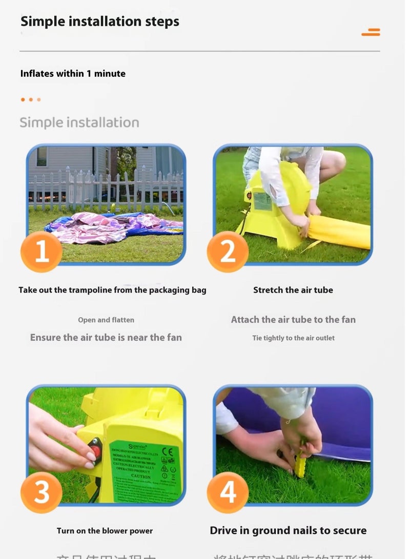 doctor dolphin Large inflatable water trampoline with a slide395×340×236cm - Image 5