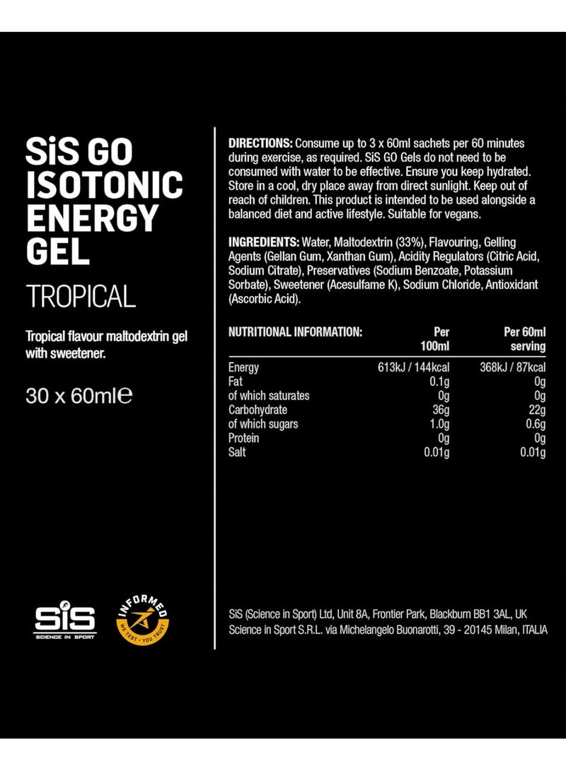 SIS GO ISOTONIC ENERGY GEL - TROPICAL - 60ML - Image 4