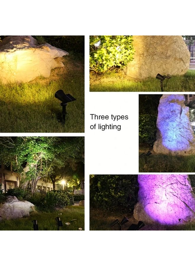 قطعتان من مصباح الحدائق الشمسي بـ 9 مصابيح LED، ضوء ملون، مصب� أرضي شبه مُضمّن من مادة ABS مع قابس - Image 5