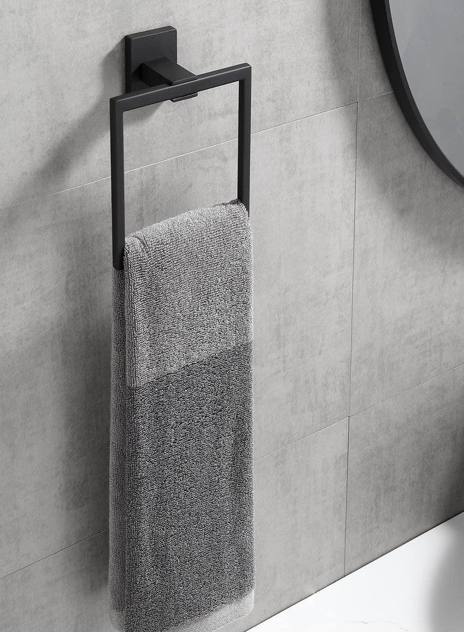 Orlif Bathroom Black Towel Ring SUS 304 Stainless Steel Square Towel Bar，Towel Rack Matte Black Towel Holder Modern Towel Hanger for Bathroom Lavatory Kitchen Wall Mount - Image 4