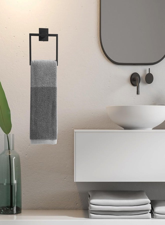 Orlif Bathroom Black Towel Ring SUS 304 Stainless Steel Square Towel Bar，Towel Rack Matte Black Towel Holder Modern Towel Hanger for Bathroom Lavatory Kitchen Wall Mount - Image 2