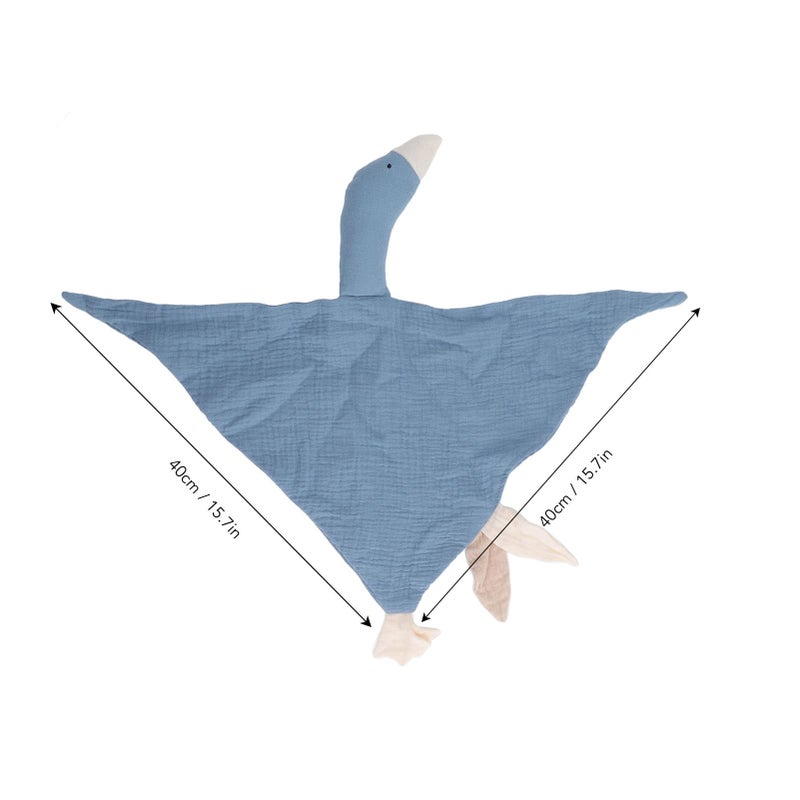 Navy Blue Baby Goose Safety Blanket Soft Breathable Cotton Promotes Fine Motor Development - Image 5