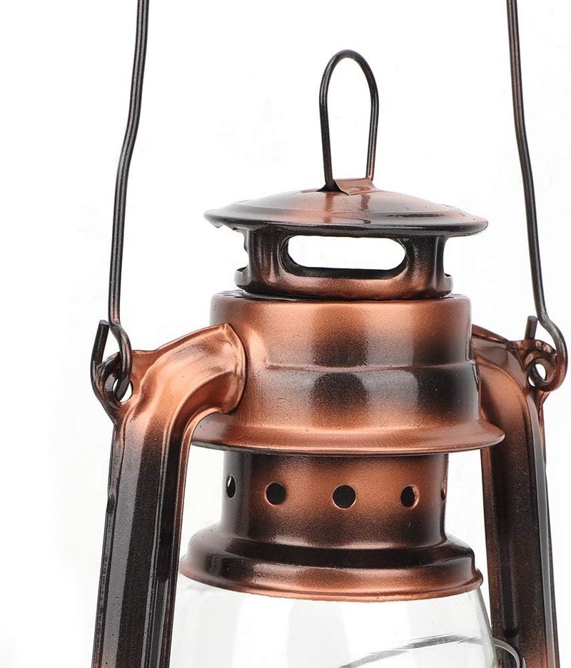 comfrt Vintage Kerosene Lamp, Bronze Oil Lamp Iron Oil Hurricane Lamp Hanging Oil Burning Lantern for Indoor Outdoor Garden Patio Decor - Image 5