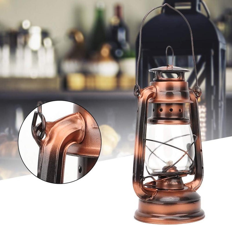 comfrt Vintage Kerosene Lamp, Bronze Oil Lamp Iron Oil Hurricane Lamp Hanging Oil Burning Lantern for Indoor Outdoor Garden Patio Decor - Image 2