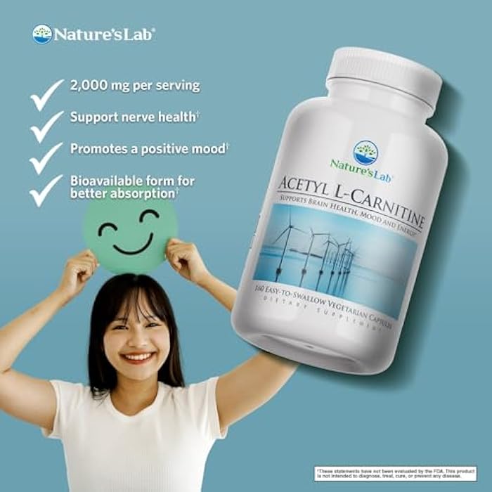 Nature's Lab Acetyl L-Carnitine 2,000mg - 160 Capsules - Image 2