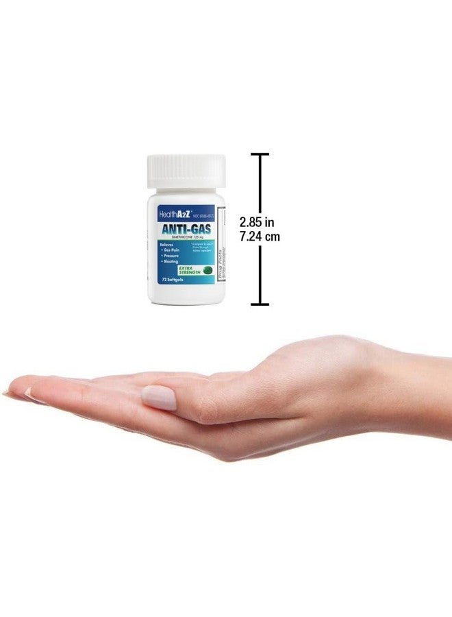 HealthA2Z HealthA2Z® Gas Relief Simethicone | 125mg | Relieves from Stomach Discomfort and Gas | Anti Flatulence | Relieves Gas Fast and Bloating (72 Counts (Pack of 1))  - Image 4