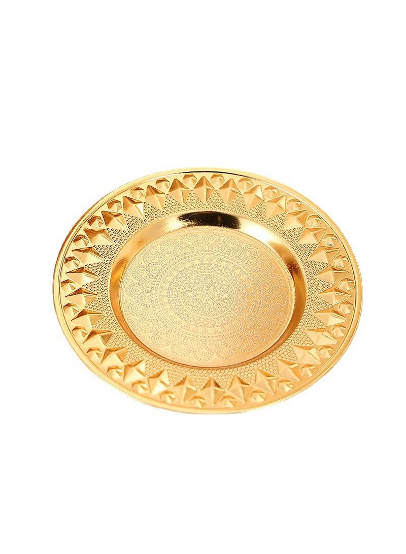 Y&D European style Golden Tea Dried Fruit Snack Tea Plate - Image 1