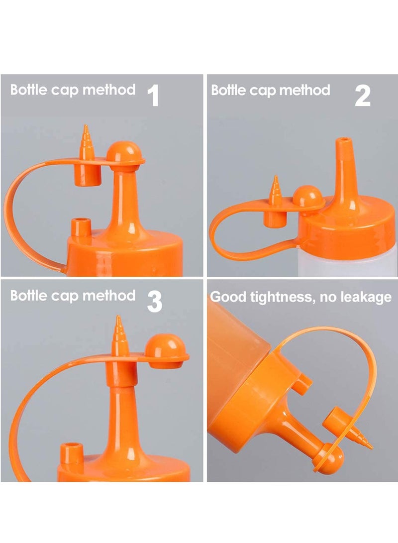 SYOSI Condiment Squeeze Bottle Sauce Squeeze Squirt Bottle for Kitchen Plastic Syrup Salad Dressing Container Food Dispenser for Oil Ketchup Griddle Hot Sauce Catsup Pancake Art 12 OZ, Pack of 3 - Image 5