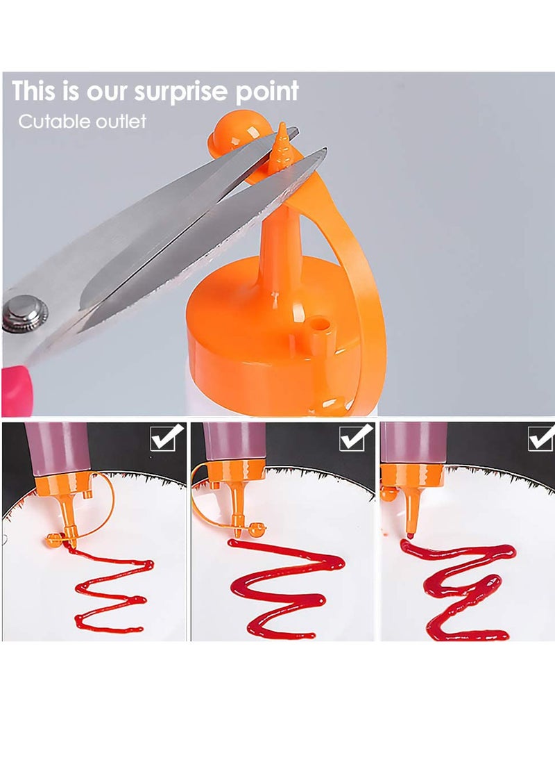 SYOSI Condiment Squeeze Bottle Sauce Squeeze Squirt Bottle for Kitchen Plastic Syrup Salad Dressing Container Food Dispenser for Oil Ketchup Griddle Hot Sauce Catsup Pancake Art 12 OZ, Pack of 3 - Image 4