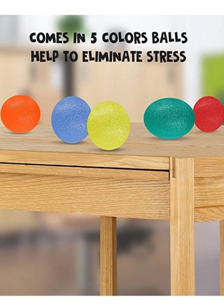 Hand Grip Strength Trainer, Stress Ball for Adults and Kids, Hand Therapy Ball Squishy Stress Relief Balls, Squeeze Balls Hand Exercise Tool Pack of 5 Squeeze Balls - view 4
