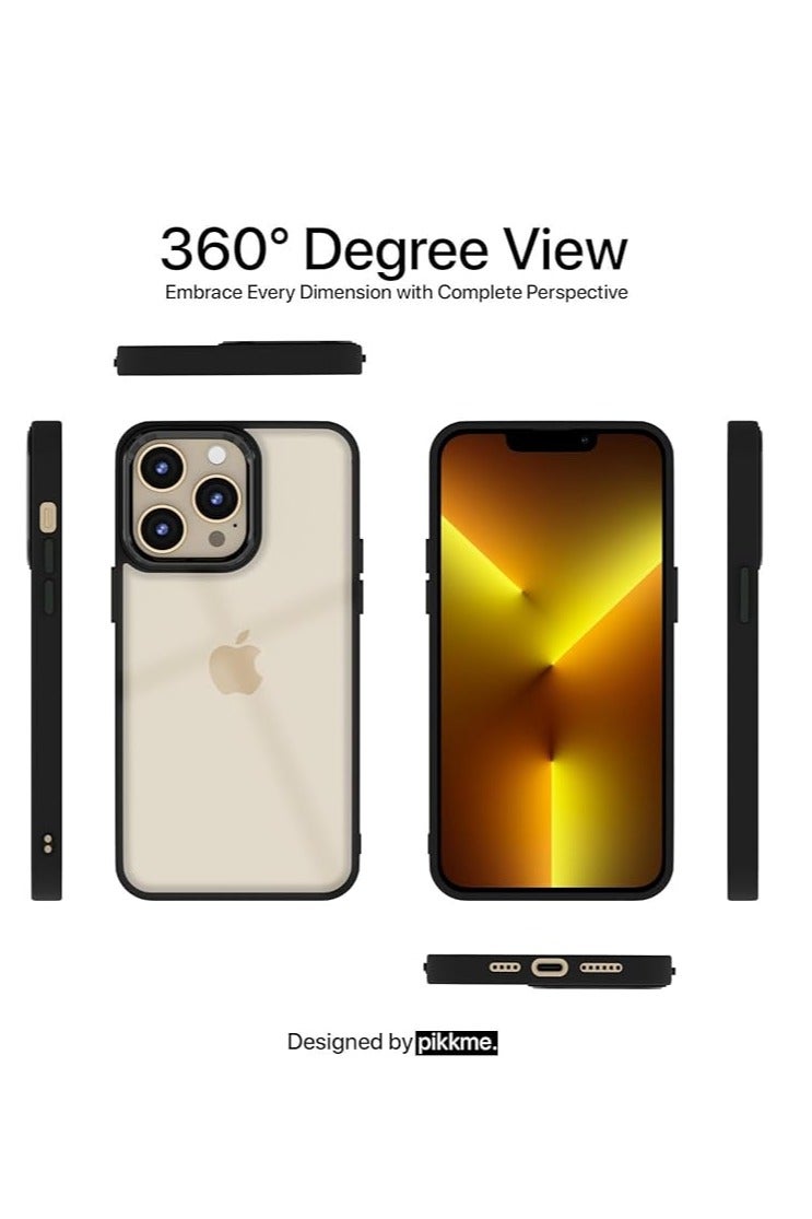 ماجيك ماسك جراب MagicMask لموبايل iPhone 13 Pro – إطار ماسك جامد | ضهر شفاف ضد الاصفرار مع بامبر ضد الصدمات (أسود) - Image 3