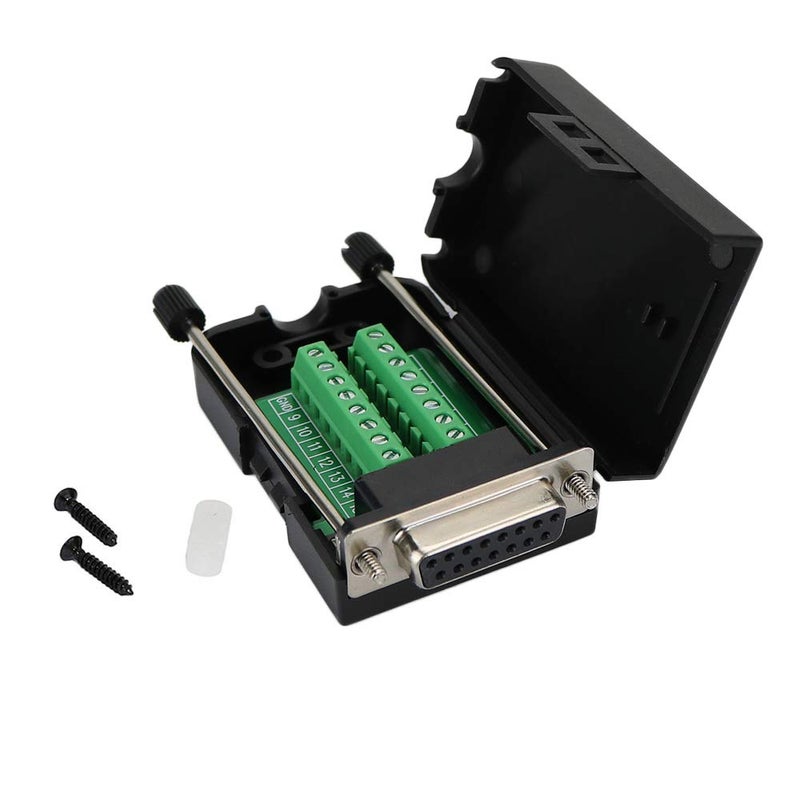 Twinkle Bay D-SUB DB15 Female 15 Pin Jack Port to Terminal Breakout Board Connector with Case - Image 1