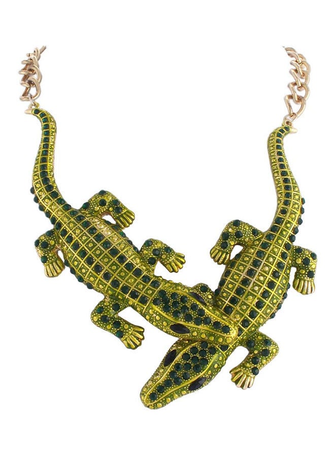 NIBEMINENT Crocodile Necklace Austrian Crystal Multicolour