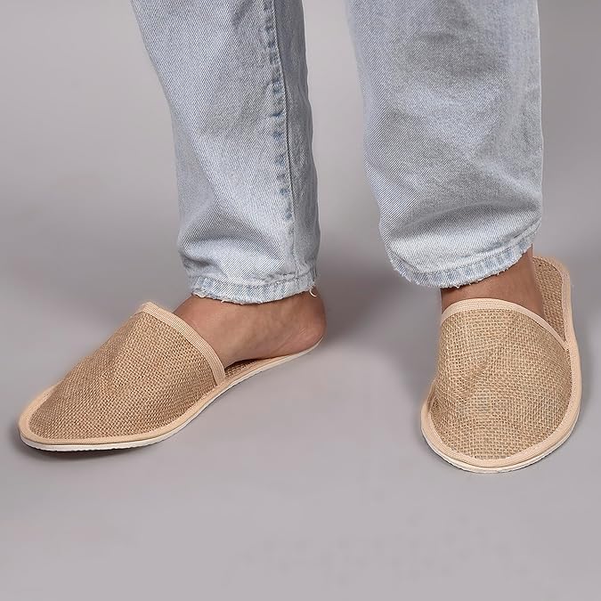 SVDK Disposable Jute Slippers ClosedToe Style Soft Slippers Footwear for Home Guest Hotel Travell and Spa Salon 15 Pair FreeSize - Image 2