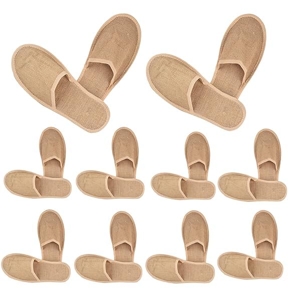 SVDK Disposable Jute Slippers ClosedToe Style Soft Slippers Footwear for Home Guest Hotel Travell and Spa Salon 15 Pair FreeSize - Image 1