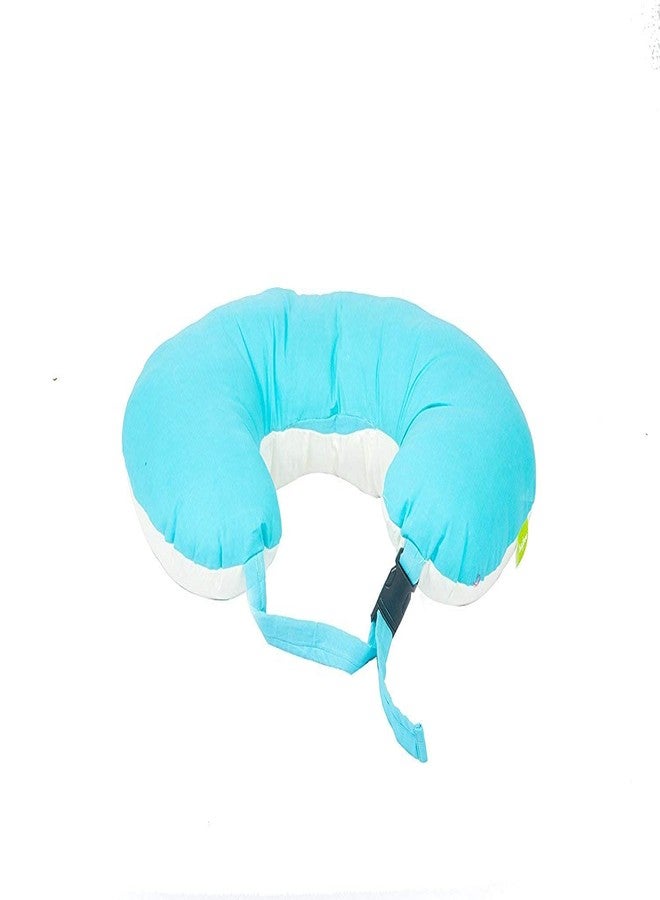 GET IT Cotton 5-in-1 Feeding Pillow with Detachable Cover | New Born Portable Breast Feeding Pillow for Baby | Infant Support for Baby and Mom (Cryan Blue with Beige) - Image 4