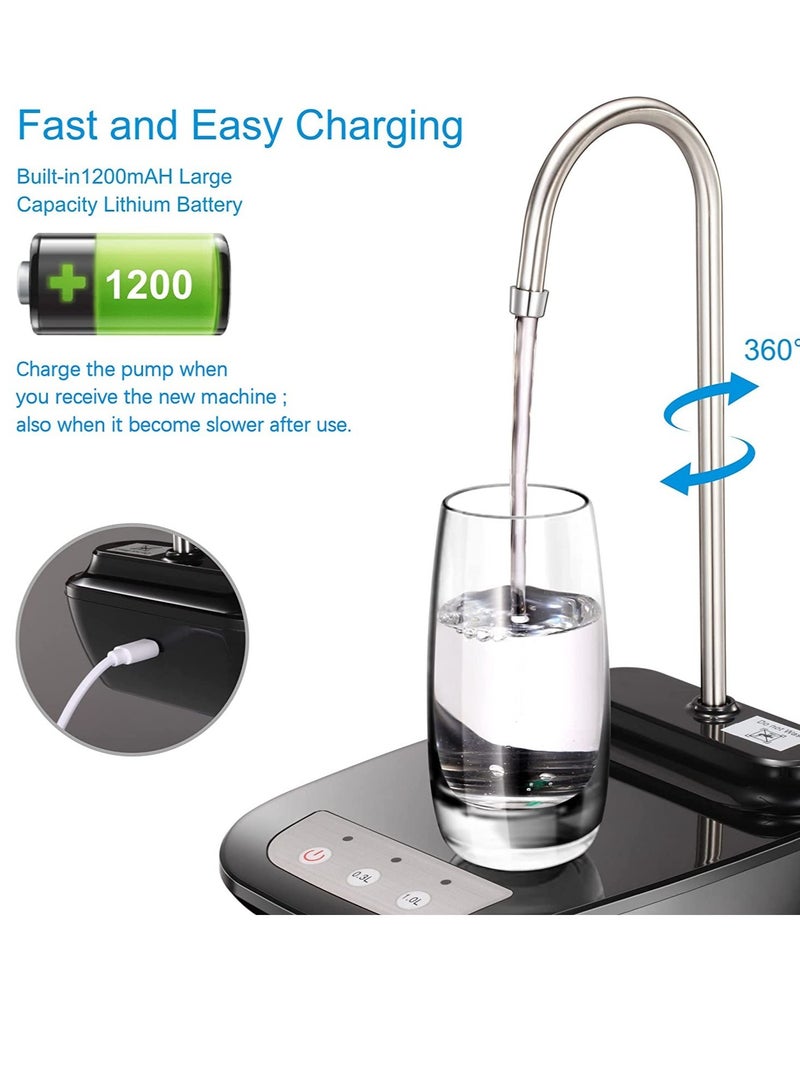 ELTRAZONE Water Dispenser Pump, Rechargeable Wireless Auto Water Gallon Pump Dispenser, Electric Water Drinking Portable Button Pump For Kitchen Home Office And Outdoor Camping - Image 1
