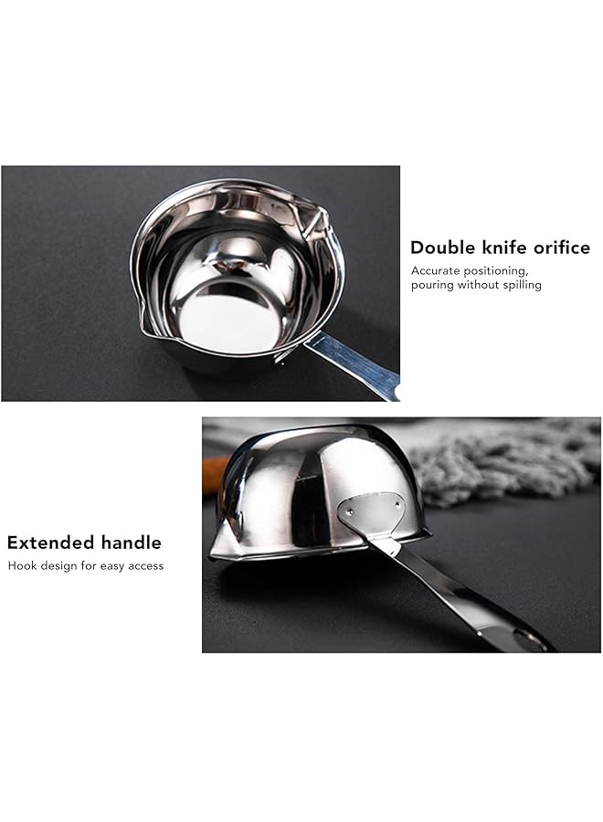 NALACAL قدر حليب صغير، قدر صلصة، سخان زبدة، قدر تذويب زبدة، الكل في واحد بقاعدة مسطحة تعمل بالحث، قدر زبدة صغير ساخن من الفولاذ المقاوم للصدأ، قدر حليب لغلي الحليب والصلصة والمرق والمعكرونة (150 مل) - Image 5
