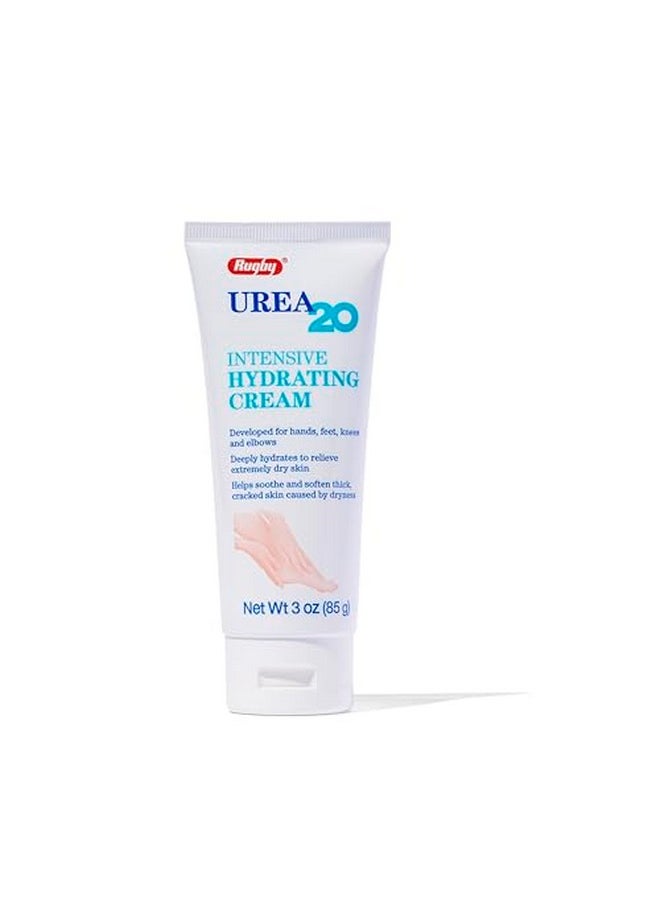 RUGBY LABORATORIES - Rugby Urea 20% Intensive Hydrating Cream - Urea Cream for Feet, Hands, Knees, and Elbows - 20% Urea Intensive Strength Cream - 3 Oz - Image 1