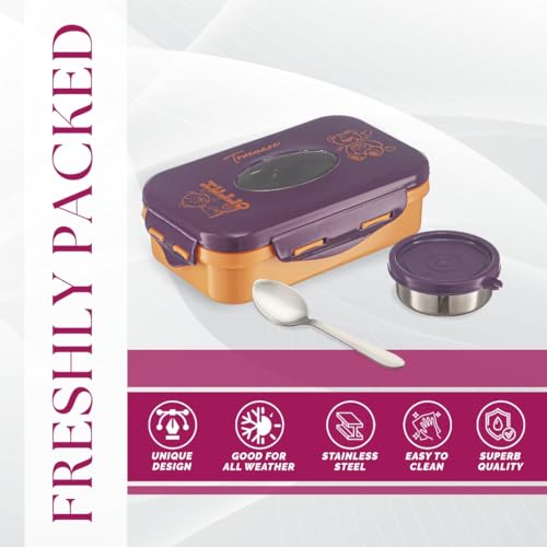 Trueware Alfa Insulated Inner Steel Thermoware BPA Free, Airtight, Food Grade, 2 Containers Lunch Box 700 ML - Image 5
