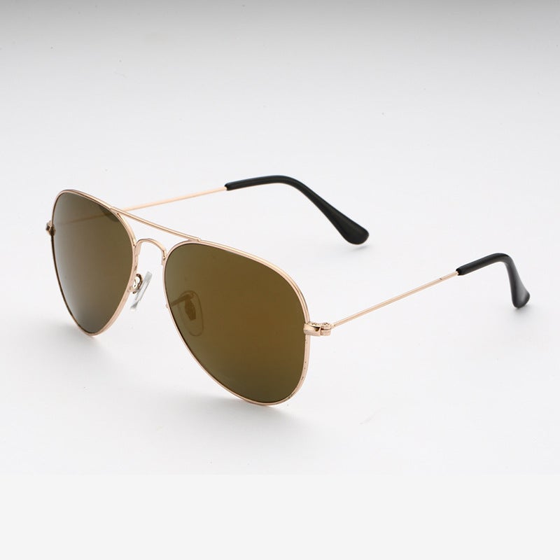 Generic Trendy Pilot Sunglasses Unisex Colorful Shades Golden Tea 